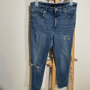 Lucky brand regular fit blue jeans, distressed, straight leg skinny jeans size 1